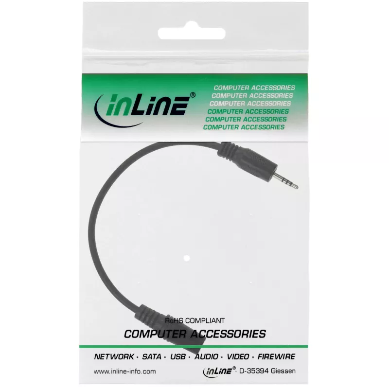 InLine Audio adaptera kabelis 4 kontaktu 2,5mm vīrieša / 4 kontaktu 3,5mm sievietes 0,2m