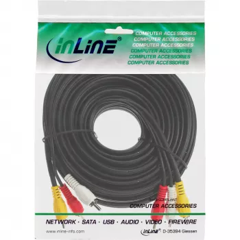 AV kabelis 3x RCA vīr. / vīr. 10m InLine 89610