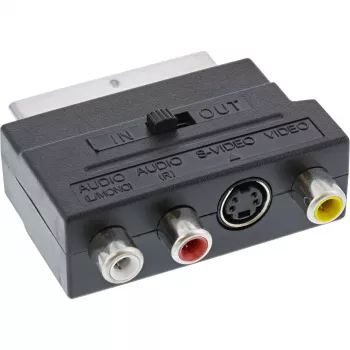 InLine Scart adapteris Scart vīrišķais / 3x RCA un S-VHS video ieeja/izeja