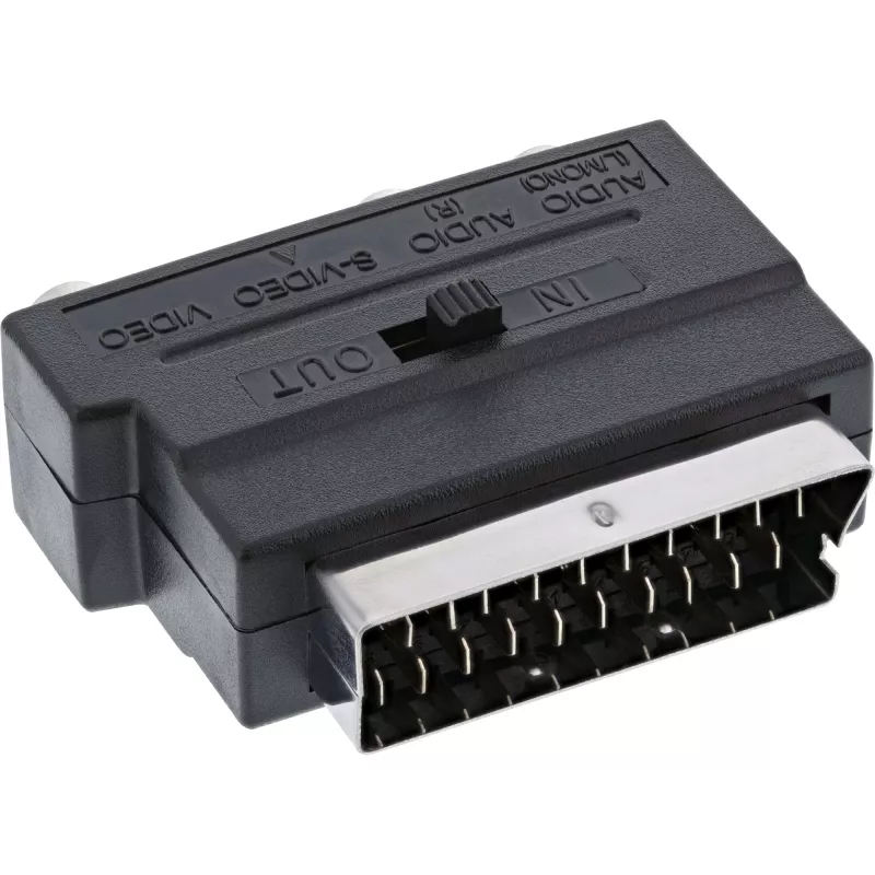 InLine Scart adapteris Scart vīrišķais / 3x RCA un S-VHS video ieeja/izeja