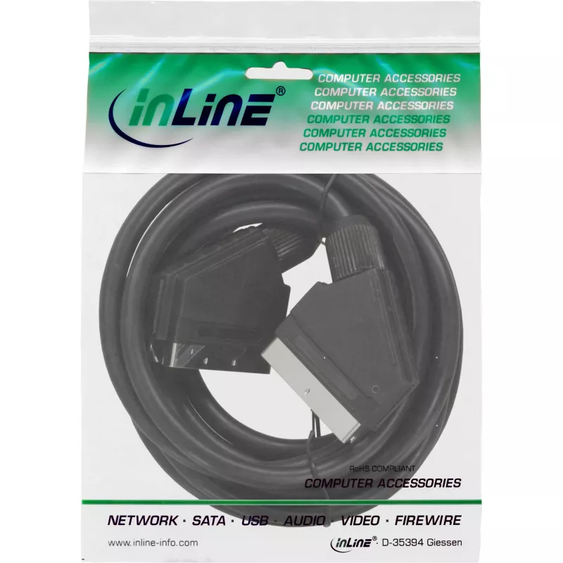 InLine Scart Video kabelis vīrietis / vīrietis 3m