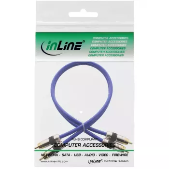 InLine Premium RCA Audio kabelis 2x RCA tēviņš / tēviņš zeltīti kontakti 20m