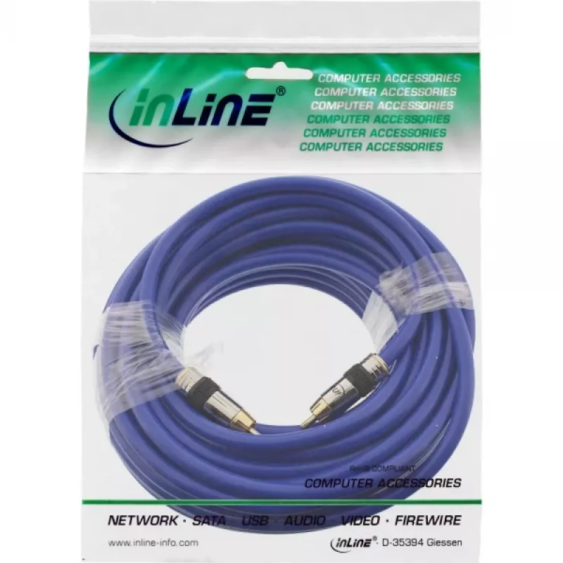 InLine Premium RCA Video un digitālā audio kabelis RCA vīr./vīr. zeltīts 20 m