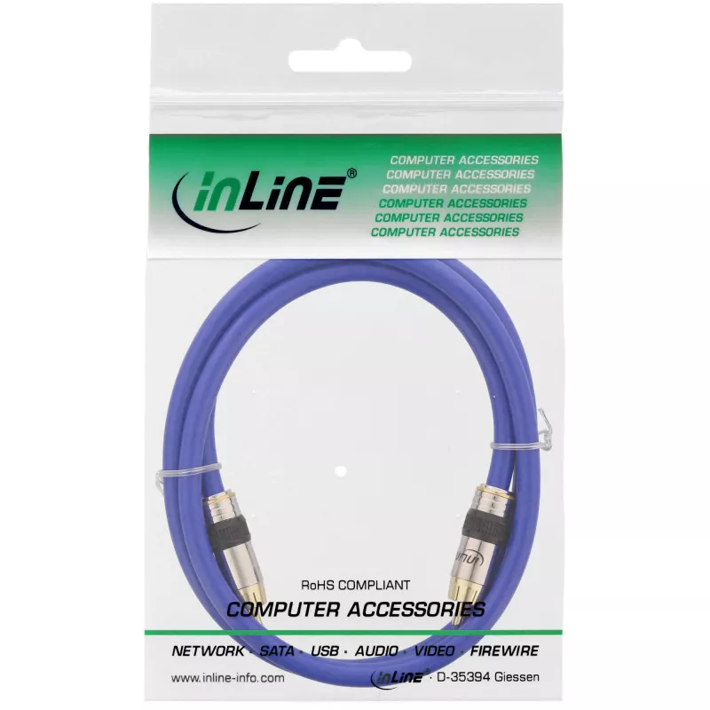 InLine Premium RCA Video & Digital Audio kabelis RCA vīrišķais / vīrišķais apzeltīts 10m