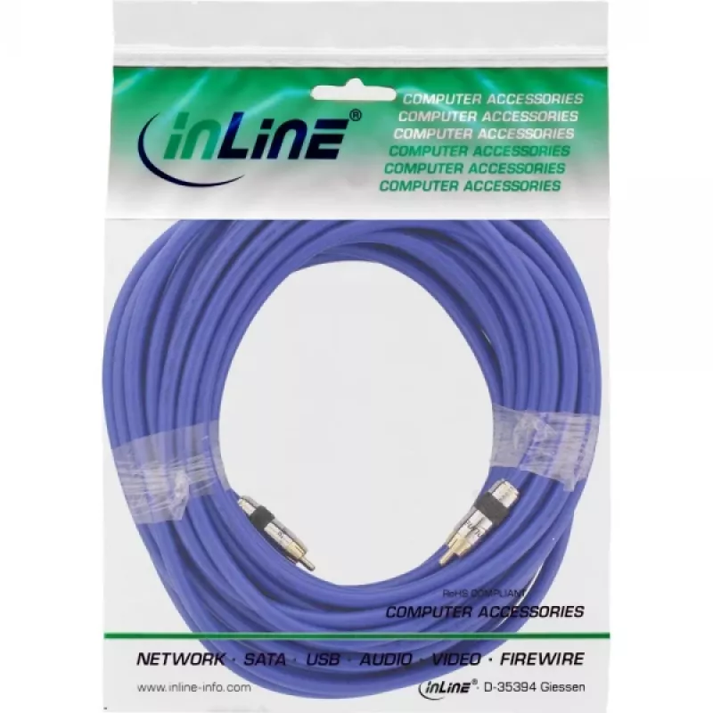 InLine Premium RCA Video & Digital Audio kabelis RCA vīrišķais / vīrišķais apzeltīts 15 m