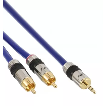 InLine Audio uzlabots kabelis 2x RCA vīr. / 3,5 mm vīr. apzeltīti kontakti 10 m