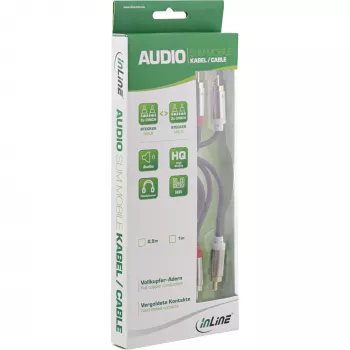 InLine plāns Audio kabelis 2x RCA M/M, Stereo, 3m