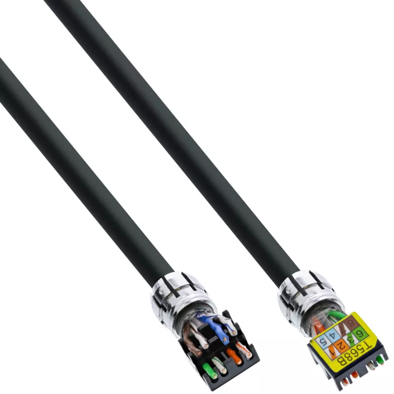 InLine komutācijas kabelis, U/UTP, Cat.6A, bezhalogēna, AWG23 varš, melns 40m