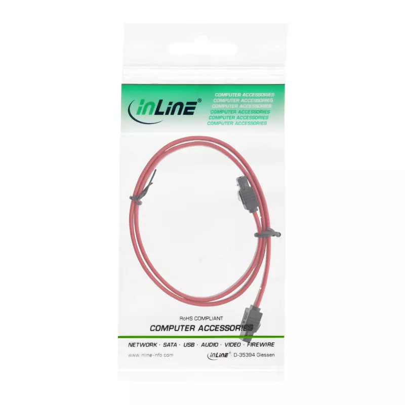 InLine SATA kabelis 150 / 300 / 600 S-ATA pieslēgumiem ar fiksatoriem 0,5 m
