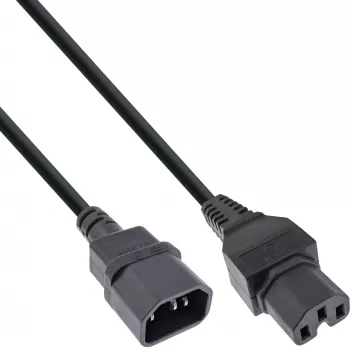 InLine 35 gab. iepakojums Bulk-Pack strāvas kabeļa pagarinātājs C15 uz C14 ligzdu