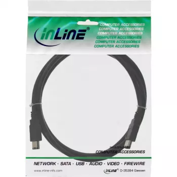 FireWire 400 kabelis InLine 34010 10m vīrišķais/vīrišķais melns