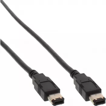 FireWire 400 kabelis InLine 34010 10m vīrišķais/vīrišķais melns
