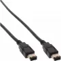 FireWire 400 kabelis InLine 34010 10m vīrišķais/vīrišķais melns