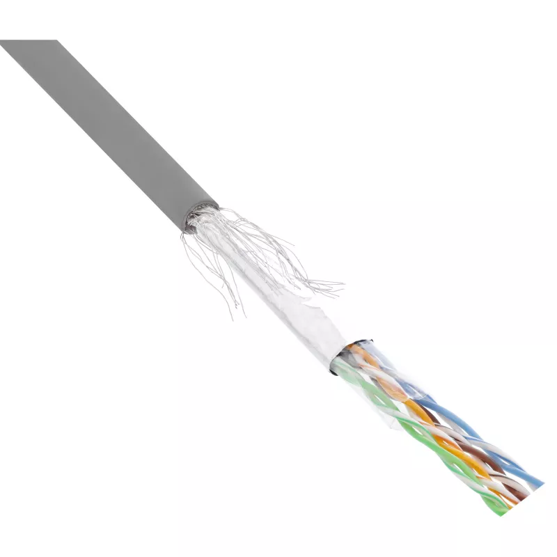 InLine komutācijas kabelis SF/UTP Cat.5e AWG26 CCA PVC pelēks 500m