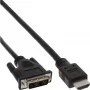 InLine HDMI-DVI kabelis HDMI tēviņš / DVI tēviņš 18+1 melns 5m