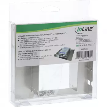 InLine Kronšteina komplekts 3x 2.5 collu HDD uz 5.25 collu HDD izmēra kronšteini un skrūves