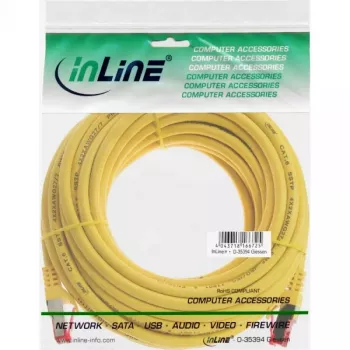 InLine komutācijas kabelis S/FTP PiMF Cat.6 250MHz PVC varš dzeltens 15m