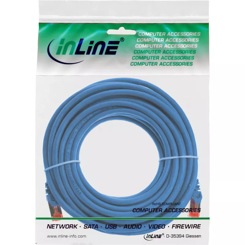 InLine ielāpu vads S/FTP PiMF Cat.6 250MHz PVC varš zils 15m
