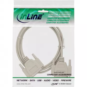 InLine seriālais kabelis, formēts DB25 tēviņš/tēviņš, tiešs, pelēks, 2m