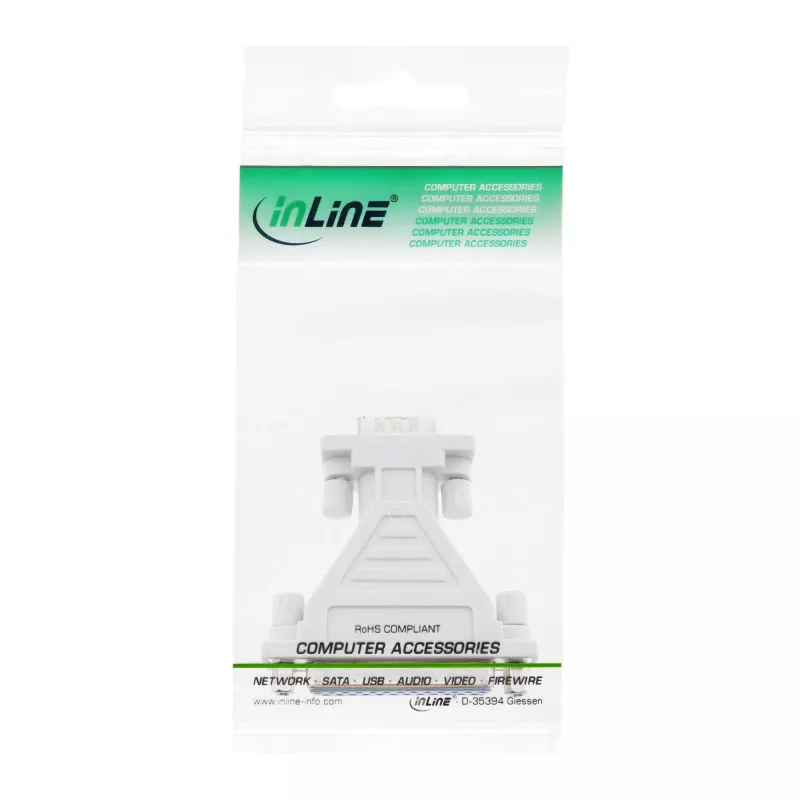 InLine Serial AT-Adapter 25 kontaktu ligzda / 9 kontaktu Sub-D spraudnis