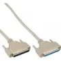 InLine seriālais paplašinātāja kabelis, formēts DB37 vīrišķais/siev. savienojums, tiešs, pelēks, 2 m