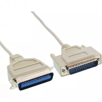 InLine printera kabelis, divvirzienu, 25 kontaktu D-Sub uz 36 kontaktu Centronics, 2 m