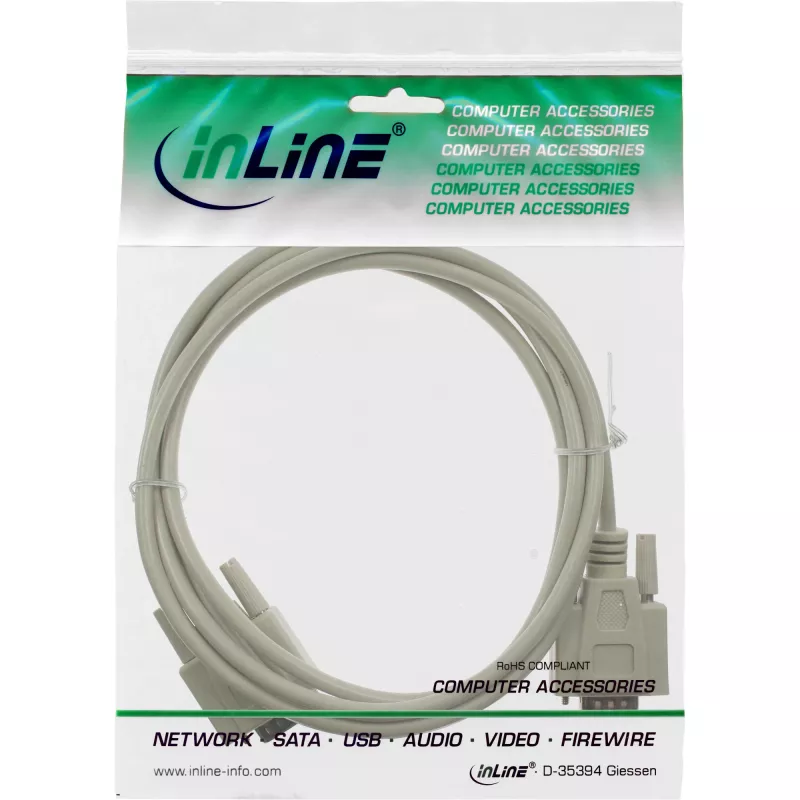 InLine seriālais kabelis DB9 vīr./vīr. tiešais 5 m