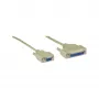 Nulles modema kabelis InLine DB9 sievišķais / DB25 sievišķais 2m bēšs