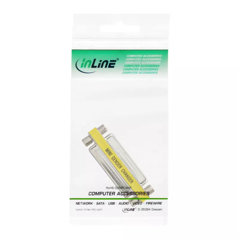 InLine Mini savienotāju adapteris 25 kontaktu Sub-D kontaktligzda / kontaktligzda