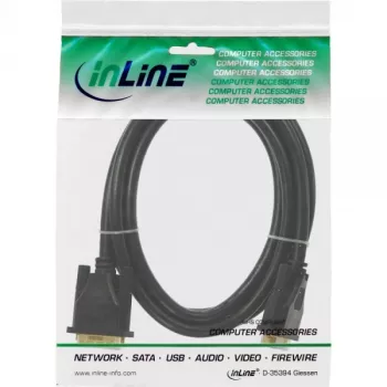 InLine DVI-D kabelis, Premium, 24+1 M/M, Dual Link, zelta pārklājums, 3m