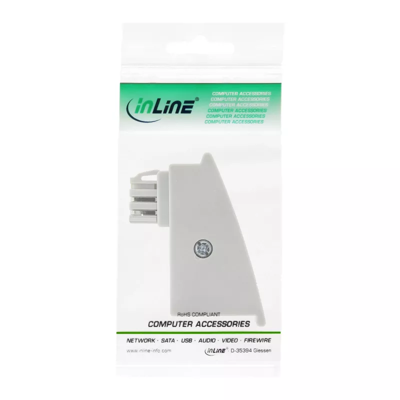 InLine TAE-F DSL adapteris, TAE-F vīrišķais / RJ45 sievišķais, 8P2C Fritzbox ierīcēm, pelēks