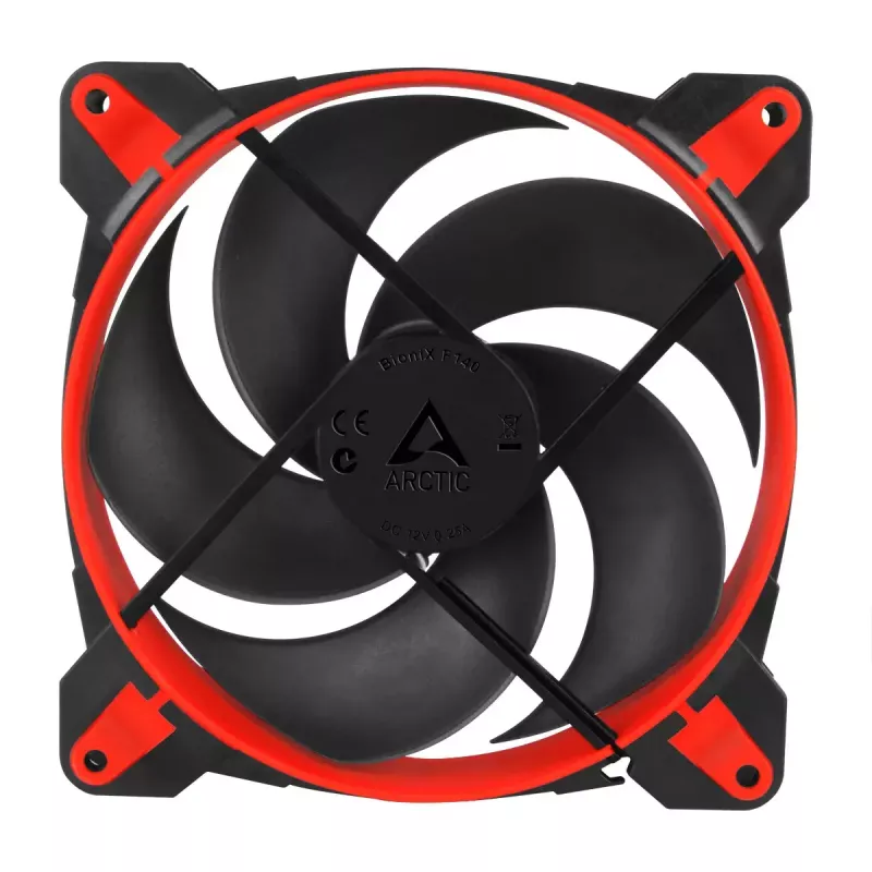 ARCTIC BioniX P140 (sarkans) – Spiedienam optimizēts 140 mm spēļu ventilators ar PWM PST