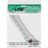 InLine kontaktligzdu bloks, 6-vietīgs ar zemējuma kontaktu CEE 7/3, balts, 3 m