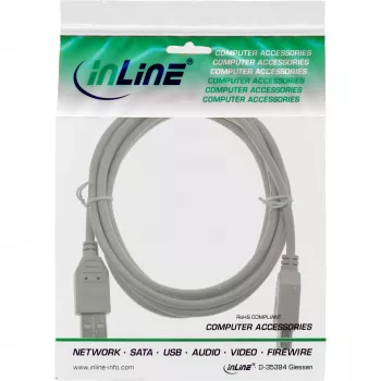 InLine USB 2.0 pagarinātāja kabelis Type A spraudnis / sievišķais, bēšs, 0,5 m