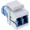 InLine FO Keystone Snap-in adapteris balts, duplekss LC/LC, SM, keramikas uzmava, zils