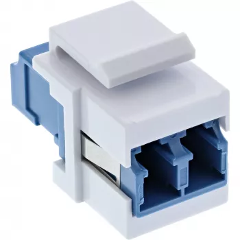 InLine FO Keystone Snap-in adapteris balts, duplekss LC/LC, SM, keramikas uzmava, zils