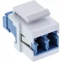 InLine FO Keystone Snap-in adapteris balts, duplekss LC/LC, SM, keramikas uzmava, zils