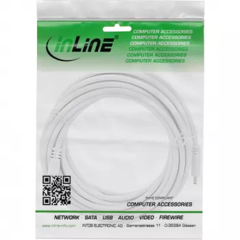 InLine līdzstrāvas pagarinātājkabelis, līdzstrāvas tēviņš/mātīte 3,5x1,35 mm, AWG 18, balts 3 m