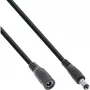 InLine DC pagarinātājs, DC vīr. / siev. 5.5x2.5mm, AWG 18, melns 3m