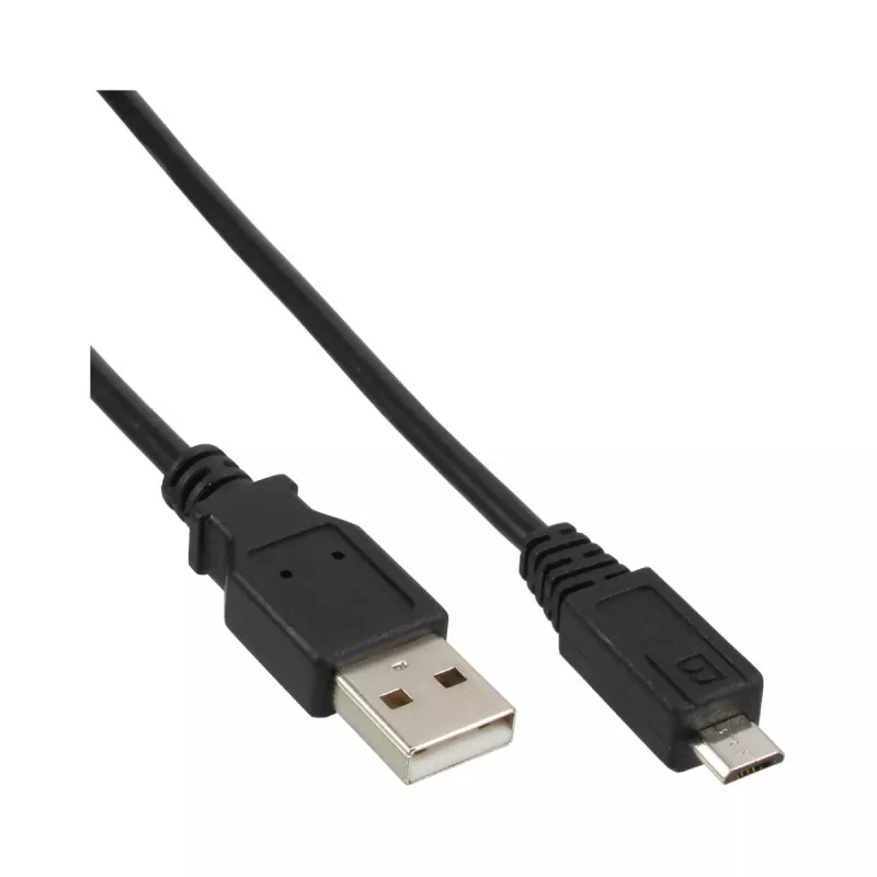 InLine Micro USB 2.0 kabelis, USB Type A vīr. / Micro-B vīr., melns, 0,5 m