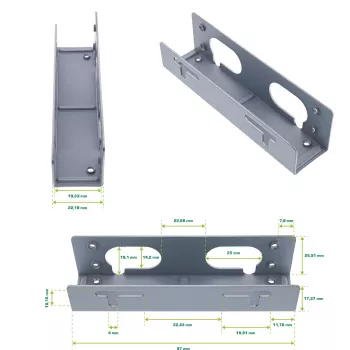 InLine stiprinājuma sliežu kronšteini 3,5 collu HDD 59959