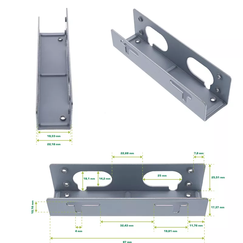 InLine stiprinājuma sliežu kronšteini 3,5 collu HDD 59959