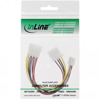 InLine iekšējais strāvas Y-kabelis 1x 5,25 collu Molex / 1x 5,25 collu Molex + 1x 3,5 collu Floppy
