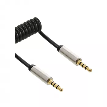 InLine plāns Audio spirāles kabelis 3,5 mm, spraudnis / spraudnis, 4 kontaktu, stereo, 0,5 m