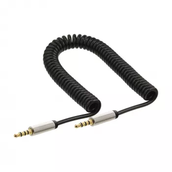 InLine plāns Audio spirālveida kabelis 3,5 mm vīr. / vīr. 4 kontaktu stereo 2 m