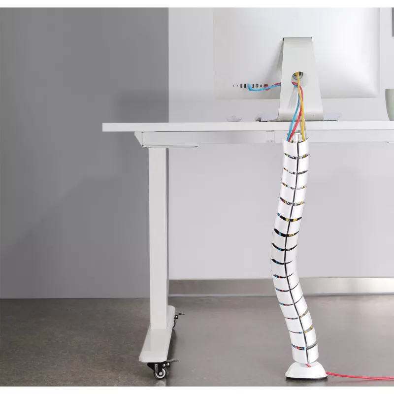 Kabeļu kanāls, InLine 59997C elastīgs vertikāls galda kanāls, 2 kameru, 0,80 m, balts