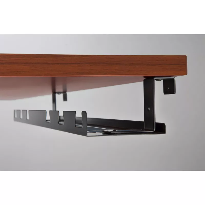 Kabeļu vadotne/plaukts zem galda montāžai InLine 131×590×74 mm, melna