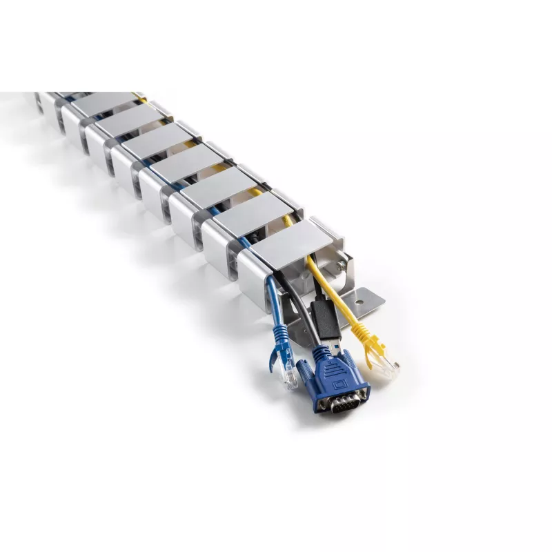 Kabeļu kanāls InLine augstumā regulējamiem galdiem, 4 kameru, pelēks, 68×36×42 mm