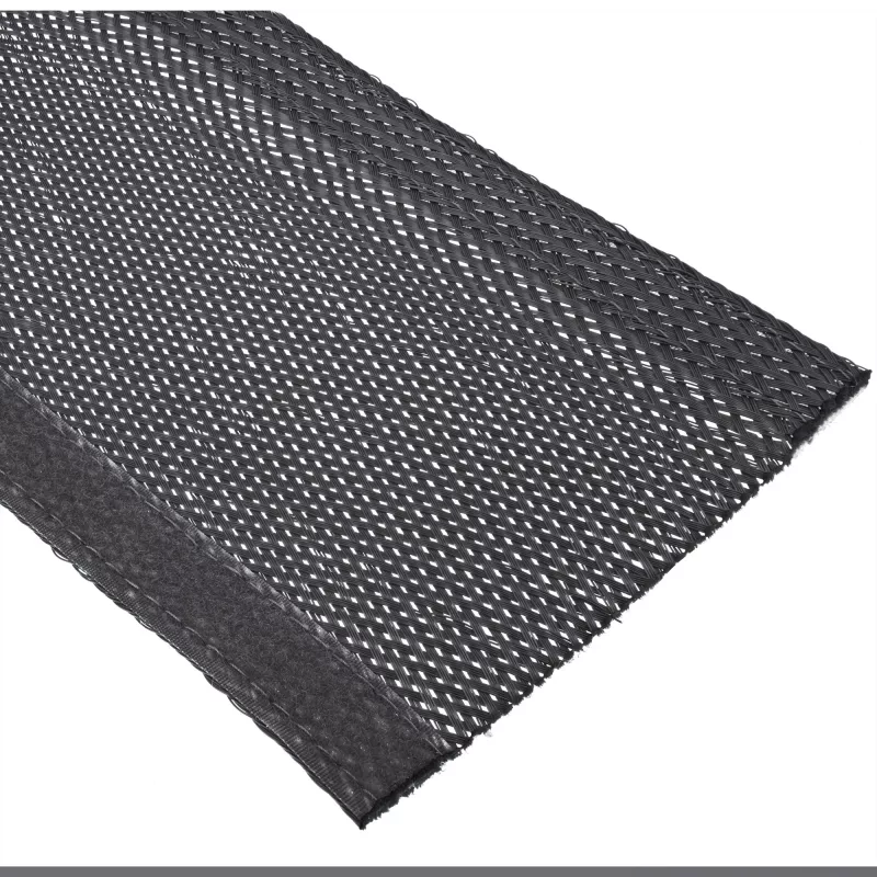 Kabeļu aizsargcaurule InLine auduma uzmava ar āķa-cilpas stiprinājumu 1 m × 25 mm, melna