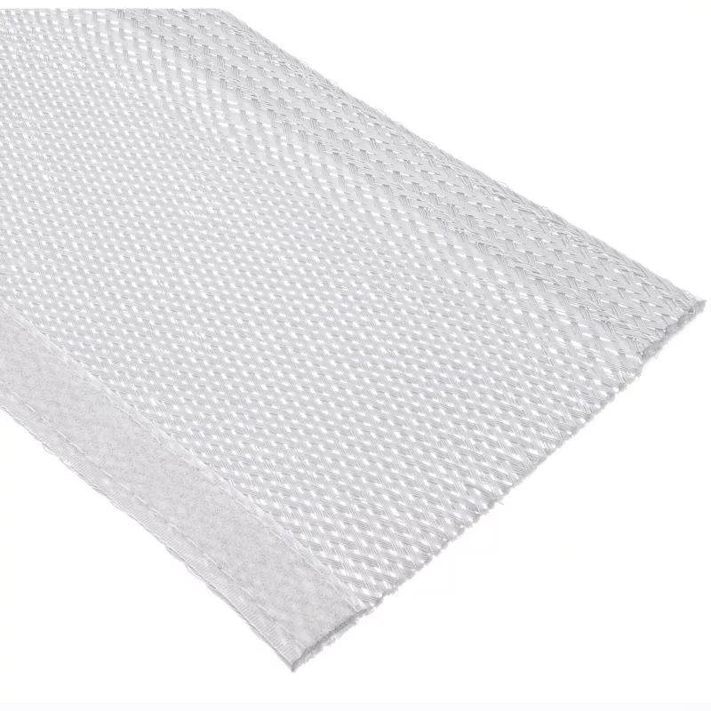 InLine kabeļu apvalks, auduma caurule ar āķa un cilpas stiprinājumu, 1 m x 25 mm balta